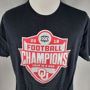 OSU Oklahoma Sooners Black T-Shirt Men's XL  2018 Football Champions